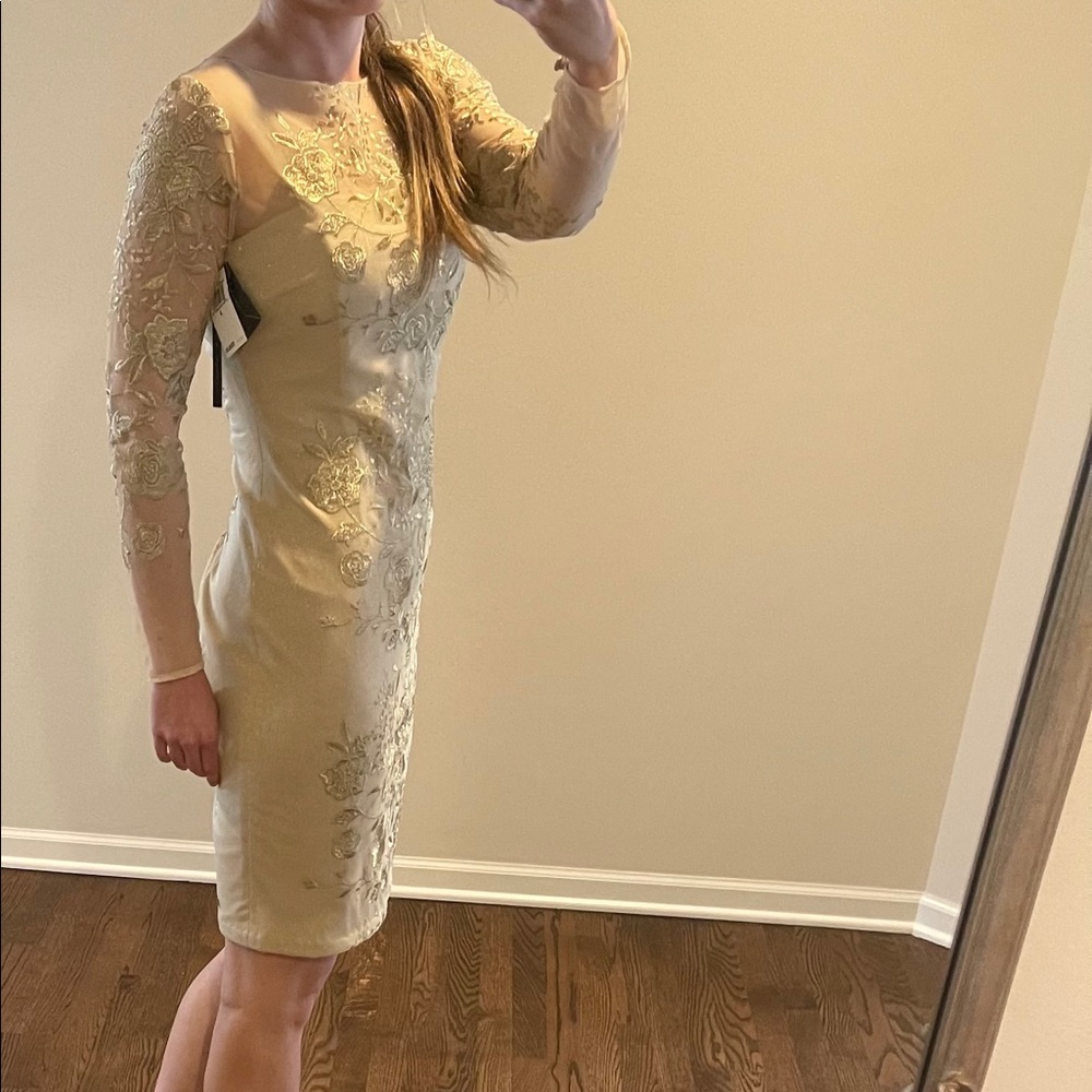 Gold David Meister dress